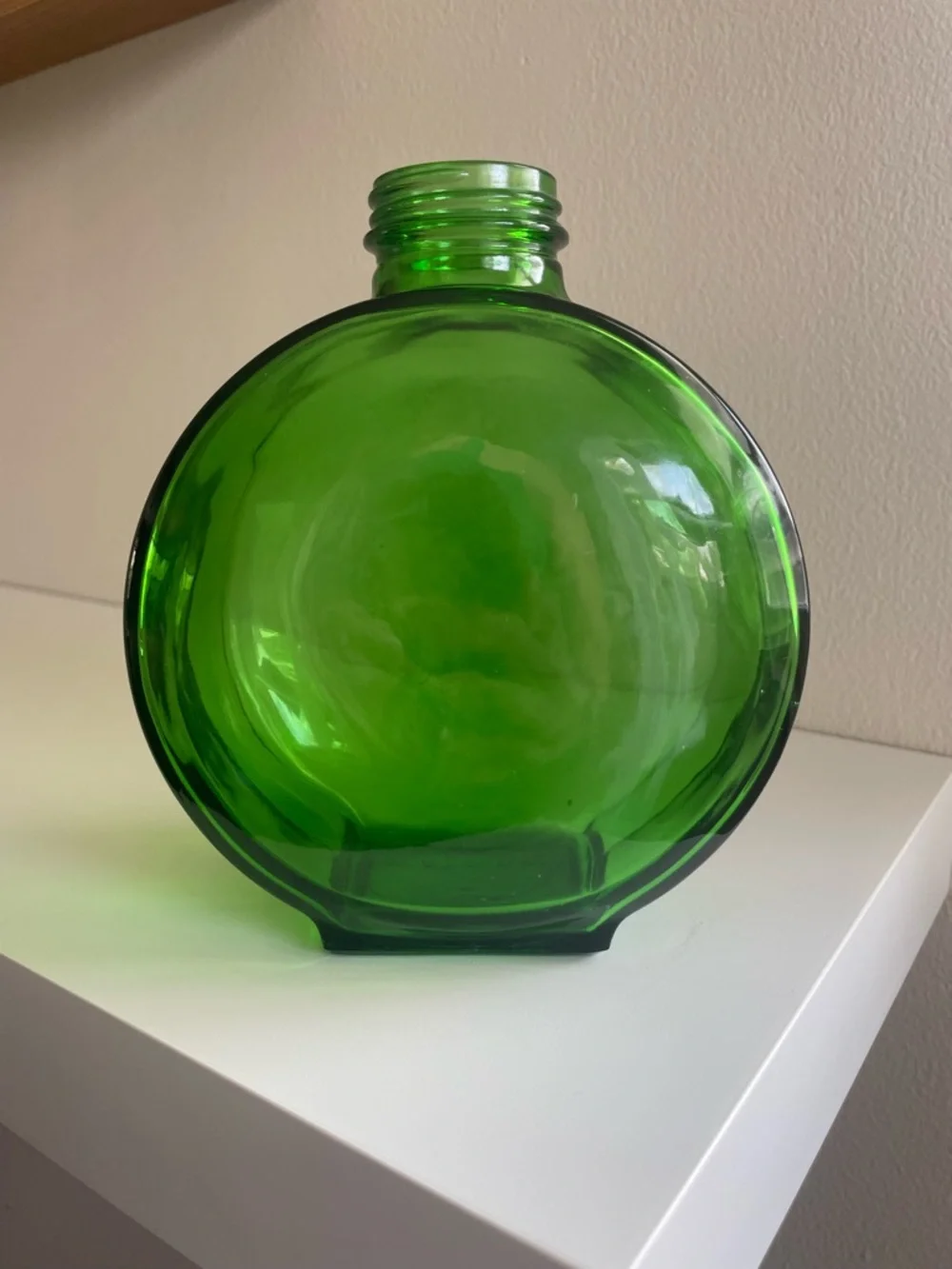 Vintage Green Glass Decorative Bottle Vase - Picture 4 of 10